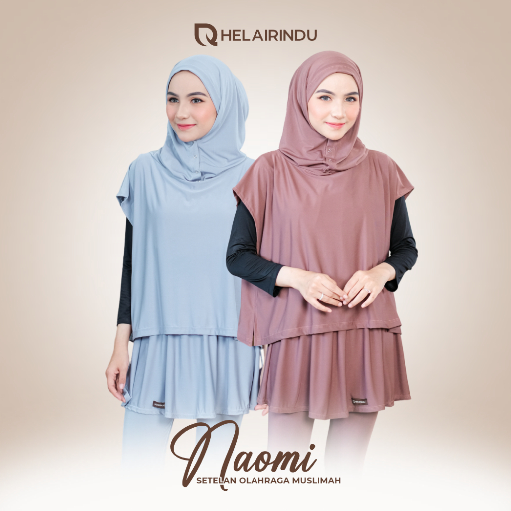 HELAIRINDU - Hijab Sport Outer Hoodie Baju Olahraga Muslim Wanita Naomi