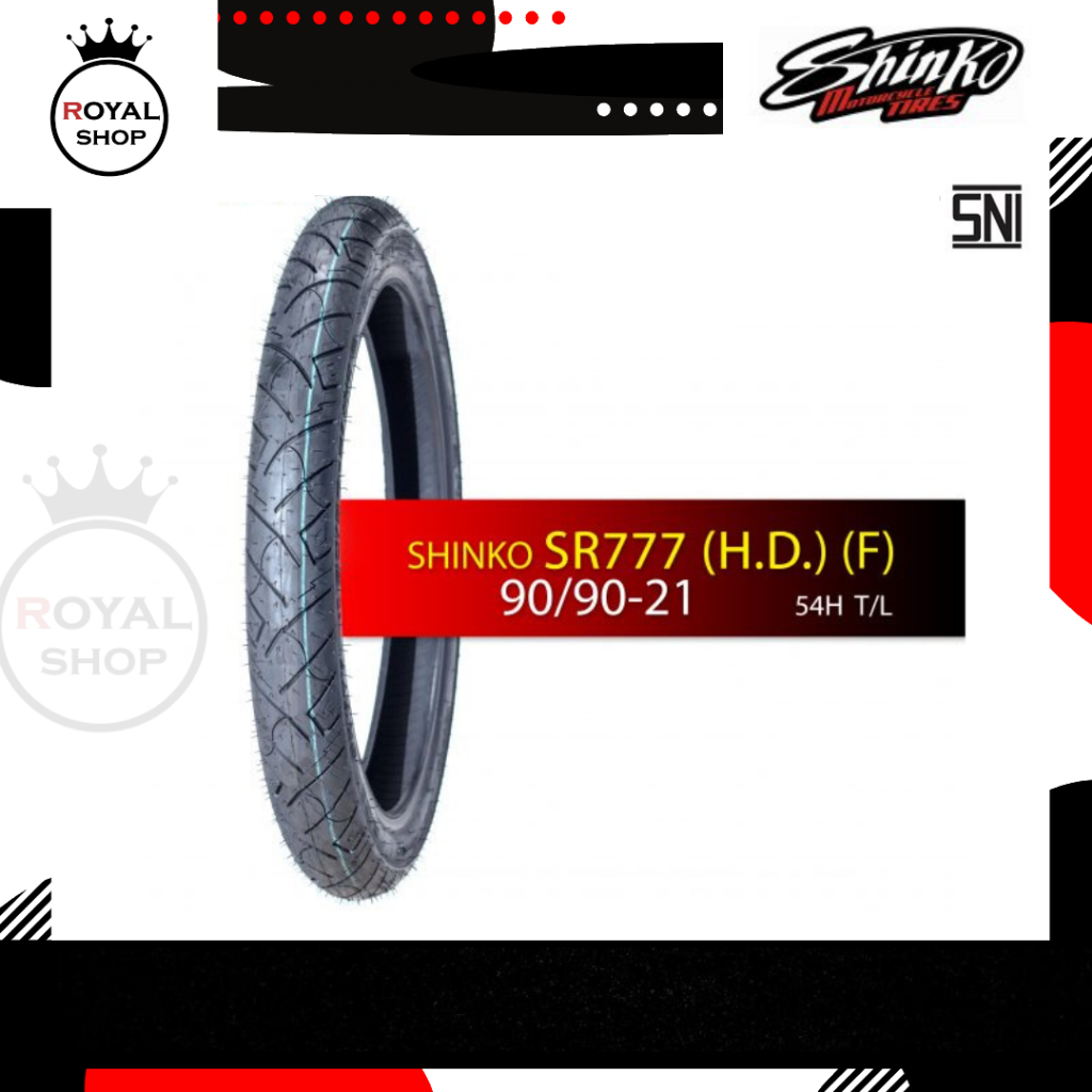 BAN LUAR SHINKO SR777 (F) 90/90-21 Ring 21 Black WW (54H) (T/L)