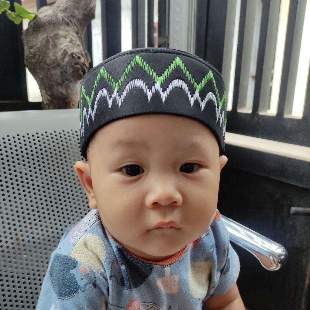 sRpahala peci bayi 4-14 bulan peci kucir peci anak peci bordir peci motif peci songkok anak songkok 