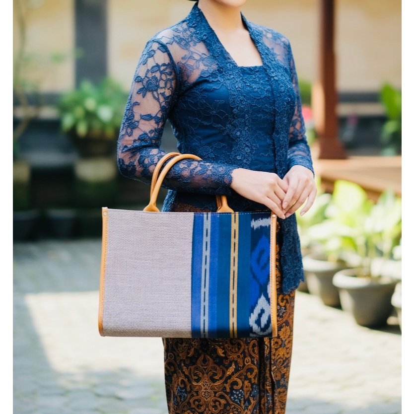 tas tenun kombinasi gail tali kulit map