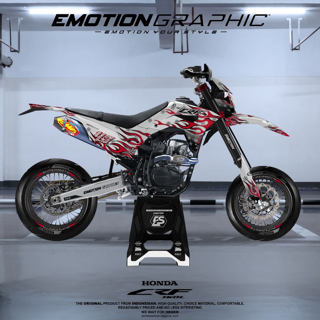 DECAL STICKER CRF 150L FULLBODY SUPERMOTO KONSEP API API ARAI
