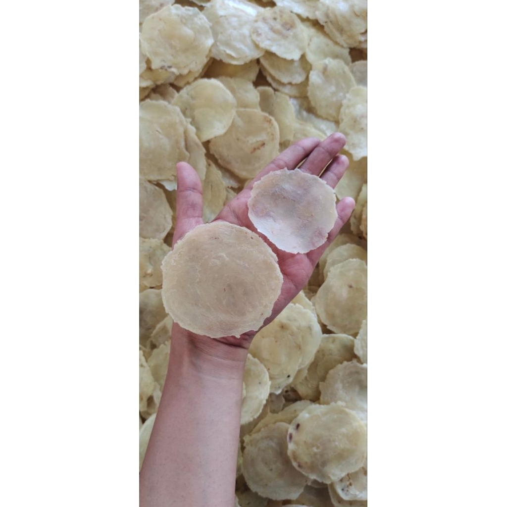 Brothoaly [1 Kg] Emping Besar Tipis/Emping Melinjo Per 4-5 Biji Melinjo/Emping Melinjo Mentah