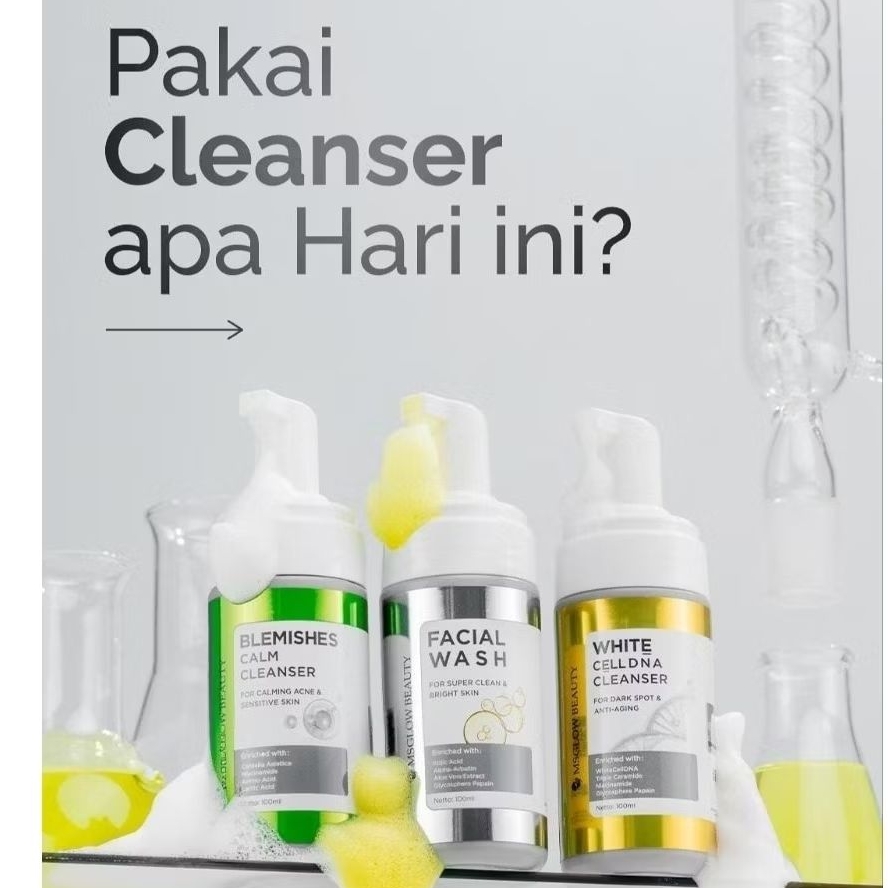Ms Glow Face Wash Ms Sabun Wajah Foam Ms Glow Lembut kulit Jerawat  Kusam Flek Kering Membersihkan m
