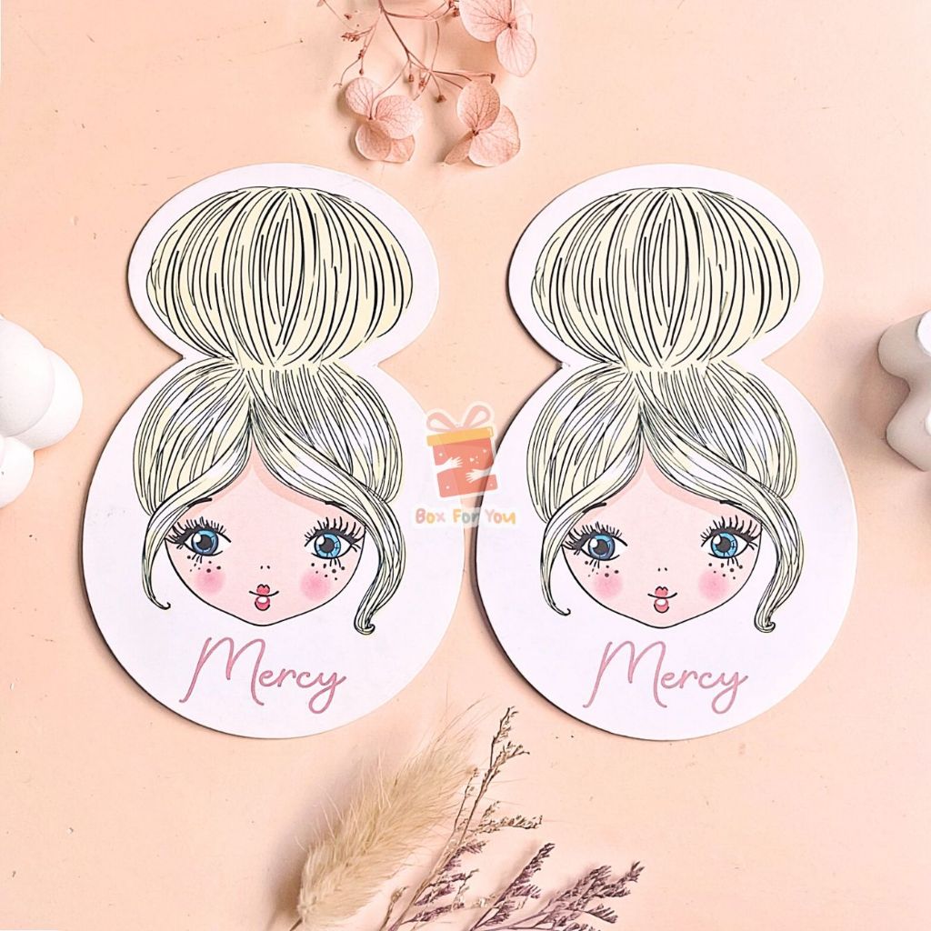 Custom Hangtag / Label Alas Aksesoris Jepit/ Karet Rambut (harga per pcs)