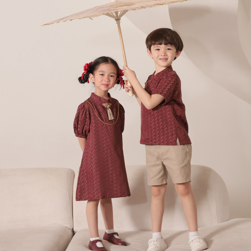 KIDDIEPODS - Chang Cheongsam / Dress dan atasan anak perempuan Laki-laki / Cheongsam anak Perempuan 