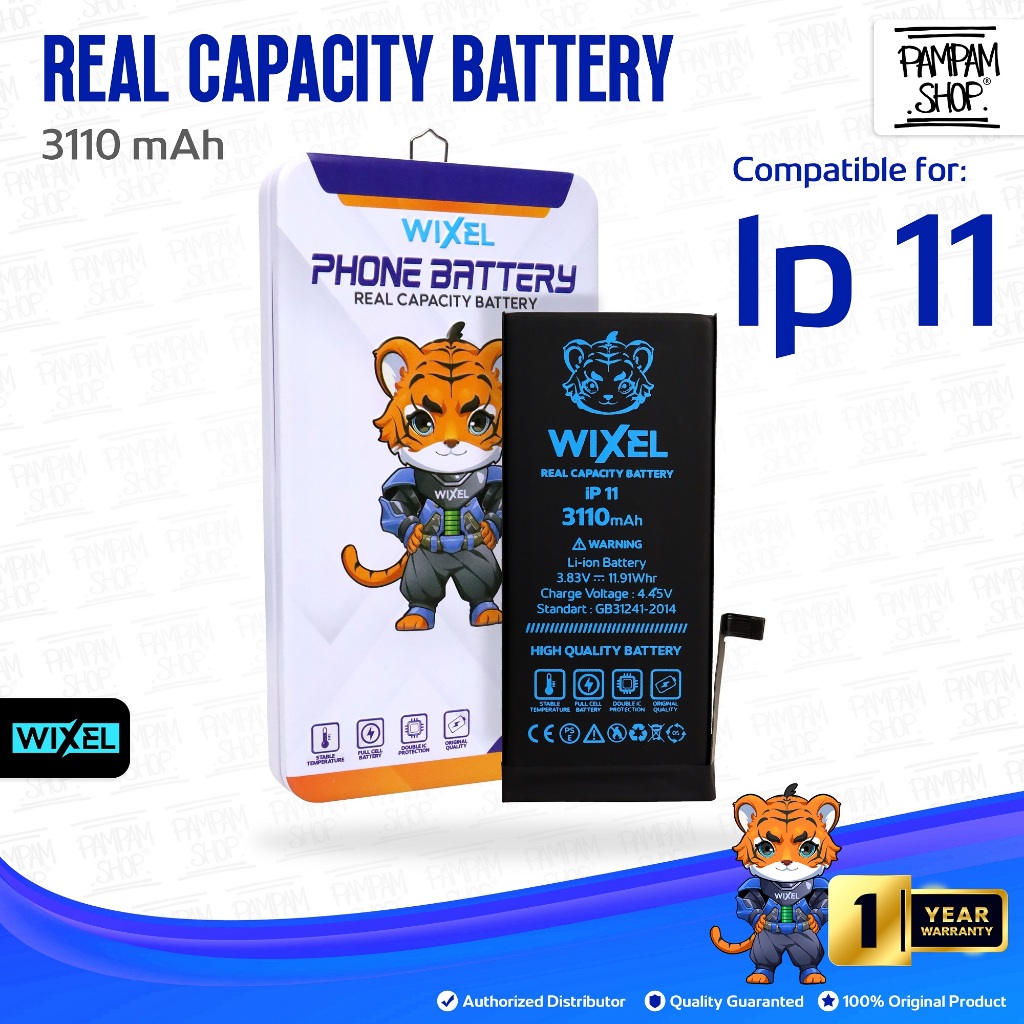 WIXEL ORIGINAL Baterai Iphone 11 Batre Batrai Battery Dual Double Power HP Handphone Apple Ip Ori