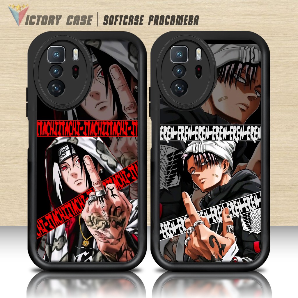 Softcase Glass kaca untuk REDMI NOTE 10 PRO 5G POCO X3 GT ANIME Casing Handphone Case Procamera