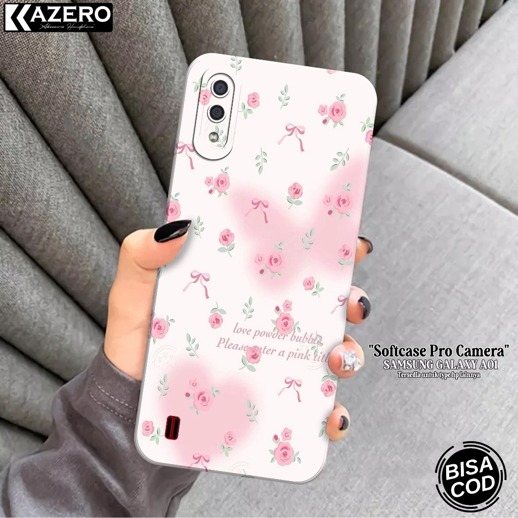 KAZERO - Case Hp Samsung Galaxy A01 - Fashion Case Aesthetic - Pro Camera - Softcase Samsung Galaxy 
