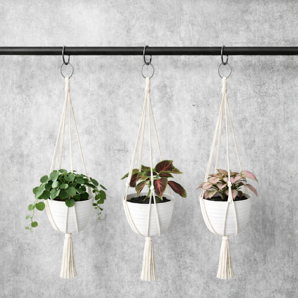 Paket 3 Gantungan Pot Bunga Minimalis  Dekorasi Tanaman Gantung – Lebih Hemat