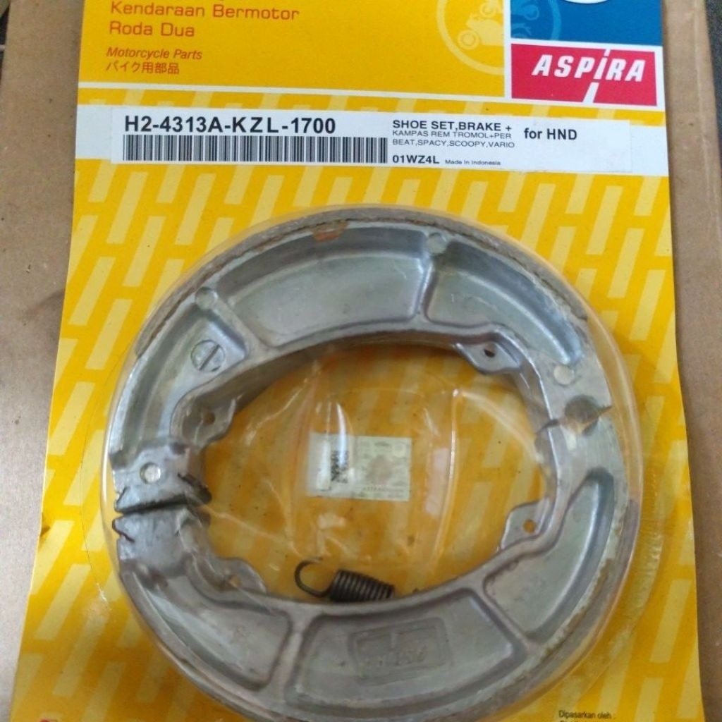 Kampas rem belakang pirodo aspira original KZL beat vario genio