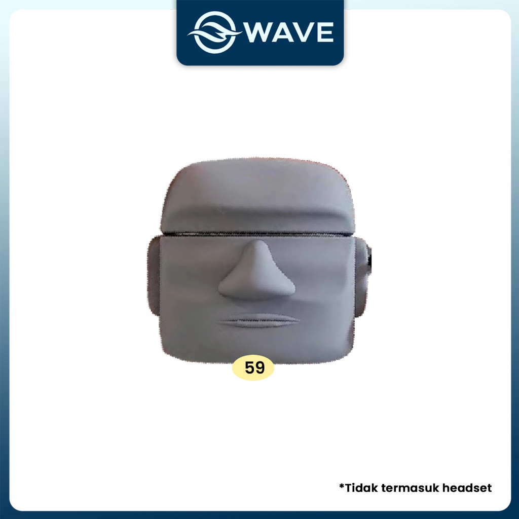 [ATP] Case Airpods Gen 1 2 3 Pro Model Patung Muka Moai Cover Silicone inpods i12 i13