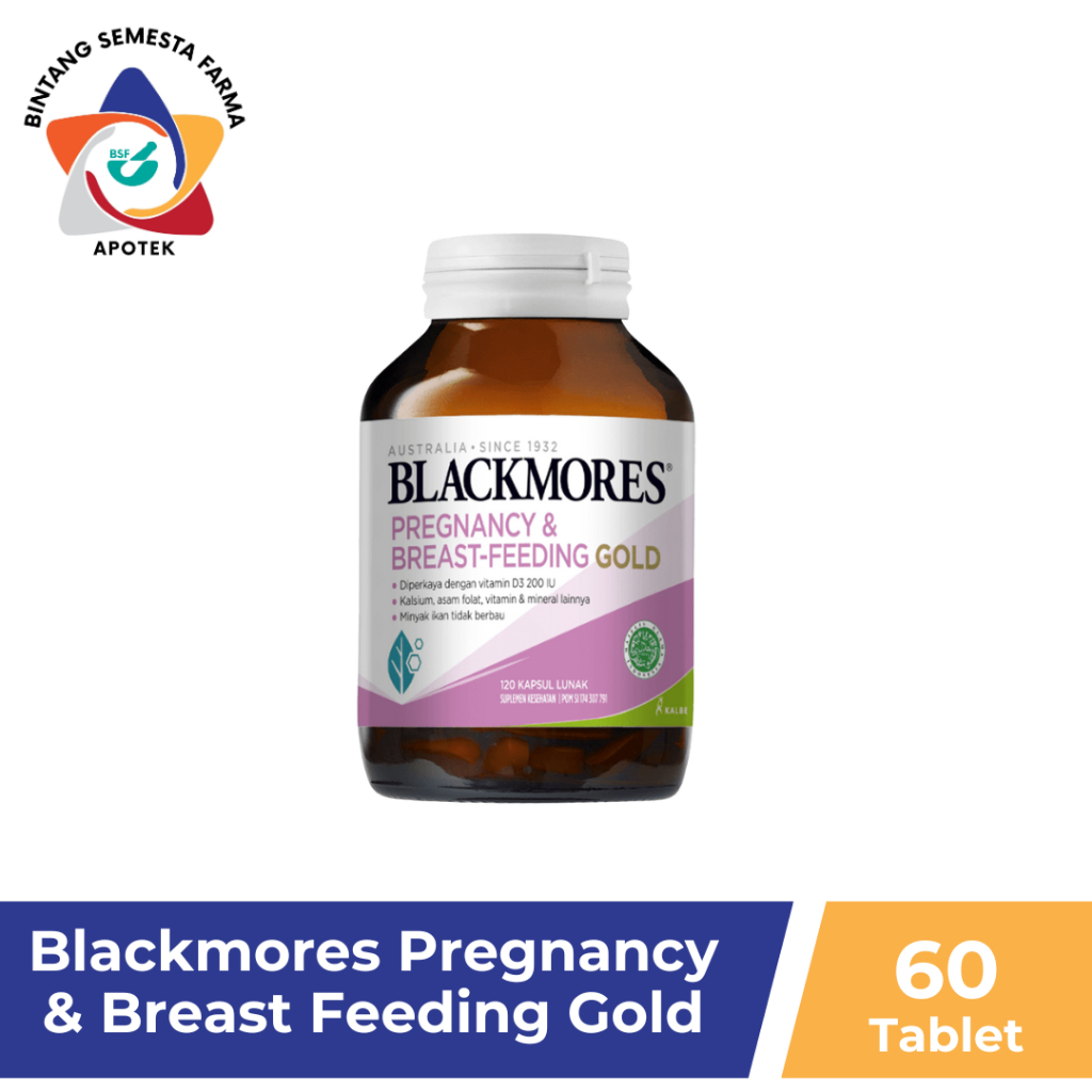 Blackmores Pregnancy & Breastfeeding Gold 60 Kapsul DHA Kalsium Besi