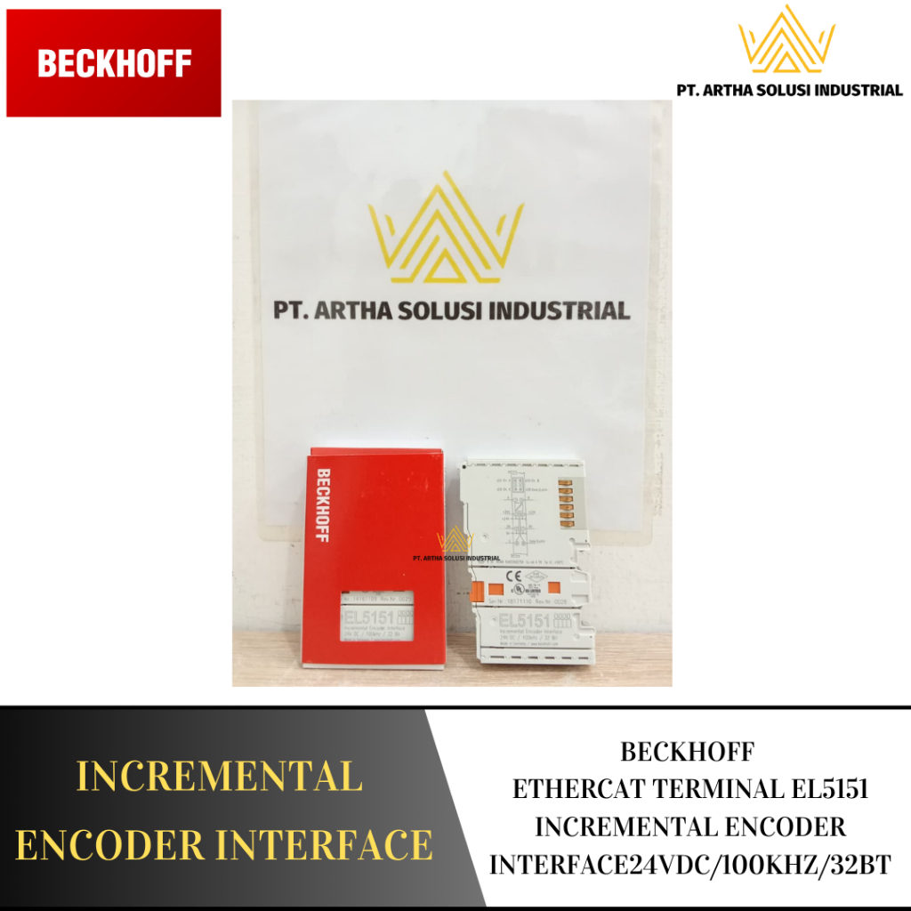 BECKHOFF ETHERCAT TERMINAL EL5151 2X INCREMENTAL ENCODER INTERFACE 24VDC/100KHZ/32BT