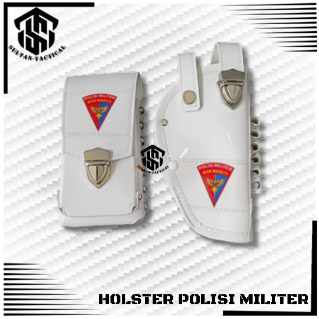 TERBARU Sarung Pistol dan Tempat Amunisi Polisi Militer "Wira Waskita" – Model Parade Putih COD