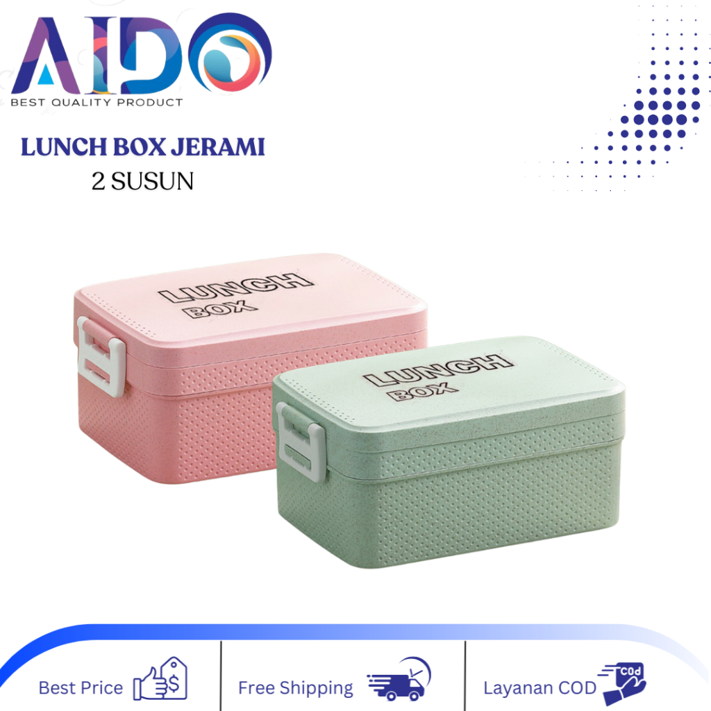Lunch Box Jerami 2 Susun Lunch Box Susun Gandum PP LUNCH BOX 2 SUSUN JERAMI Kotak Makan Jerami