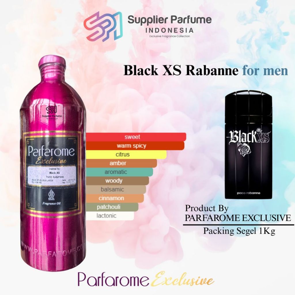 BLACK XS PAKORABANNE FOR MEN Product By PARFAROME EXCLUSIVE Segel 1Kg