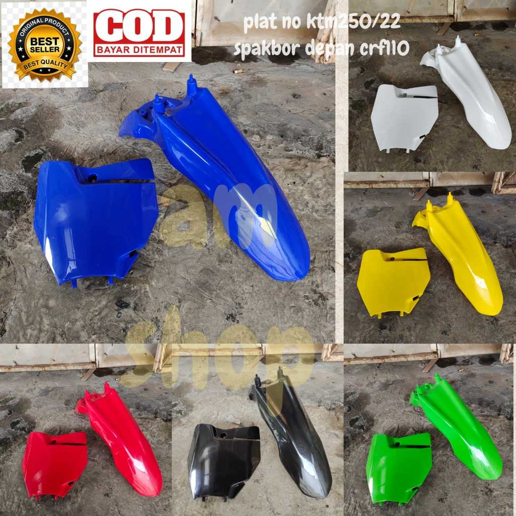 BODY SET CRF 110 2ITEM PLAT NOMER KTM 250 2022 SPAKBOR DEPAN CRF 110 SLEBOR COVER NOMER FRONT FNDER 