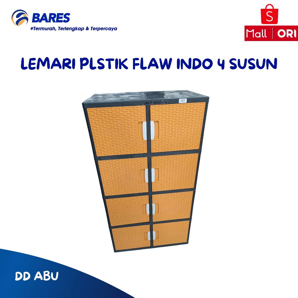 Lemari Plastik Fawsline 4 Susun DD Abu Garis Lemari Plastik Susun 4