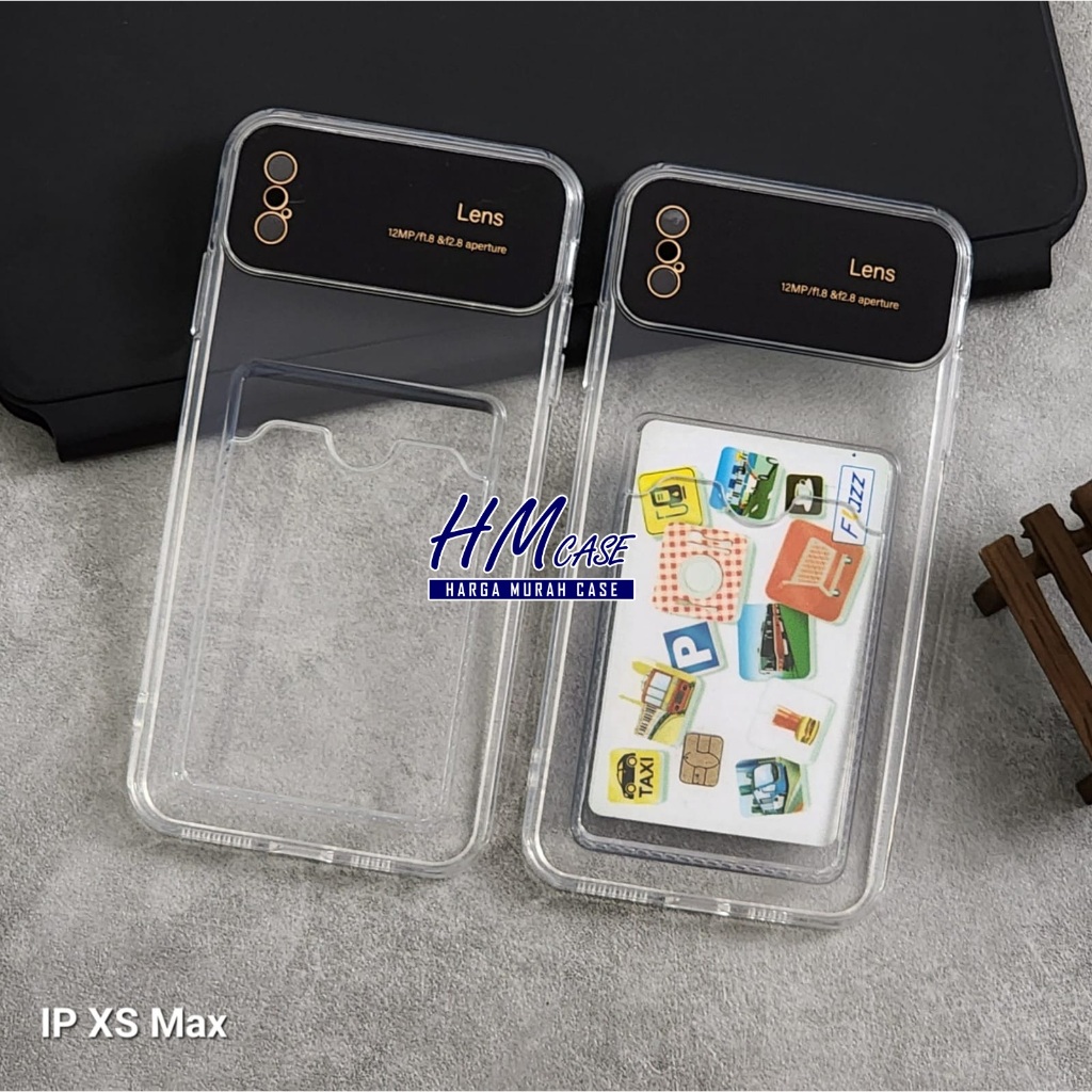 Case Slot Kartu / Card Case Bening Big Lens iPhone X iPhone Xs iPhone Xr iPhone Xs Max