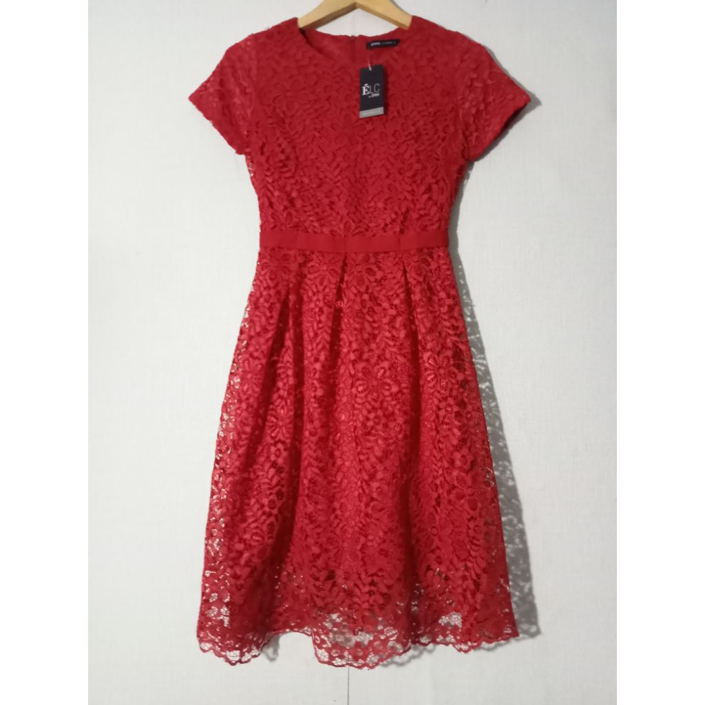 Eprise - Dress Brokat Merah Size S