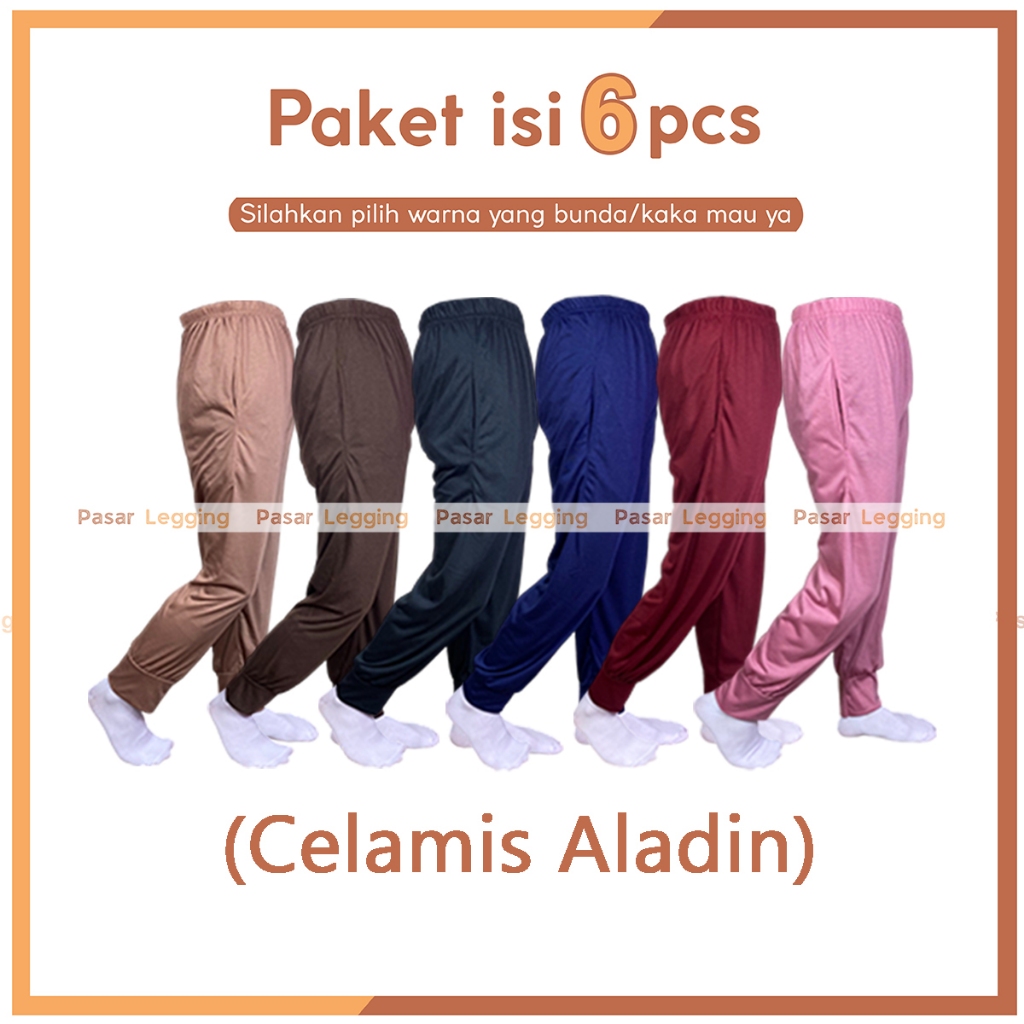 Celamis Aladin Kaos PE Isi 6pcs / Celana Inner Gamis Aladin / Celana Dalaman Gamis Wanita Dewasa