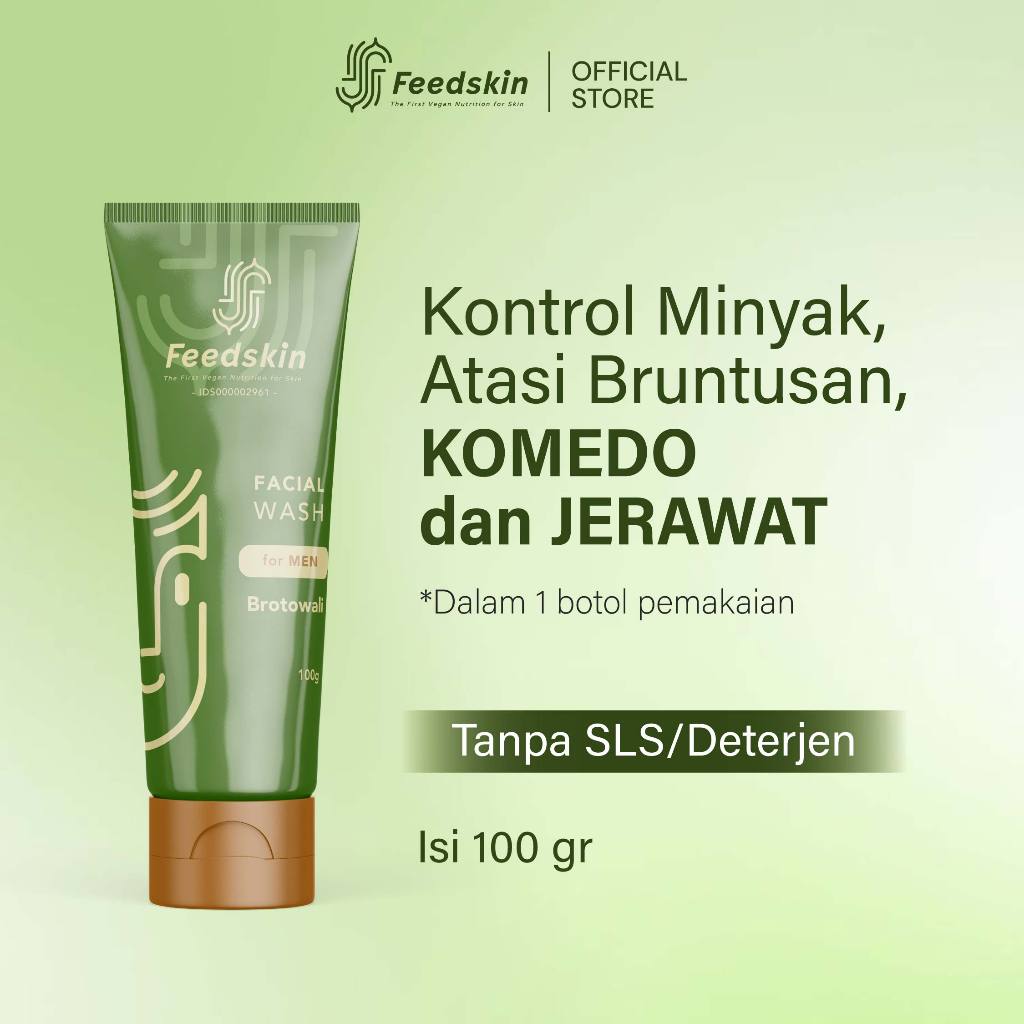 FEED SKIN Facial Wash Brotowali | Sabun Anti Jerawat | Sabun Anti Komedo | Sabun Kulit Berminyak