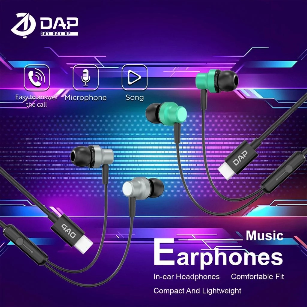Headset DAP DH-F34 Type C Original Handsfree Hansfree HF DAP DH-F34 Mic Earphone DAP Type C DH-F34