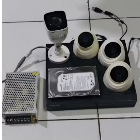 DVR CCTV 4CH, HILOOK + HD + KAMERA + POWER SUPPLY (SECOND) BERGARANSI