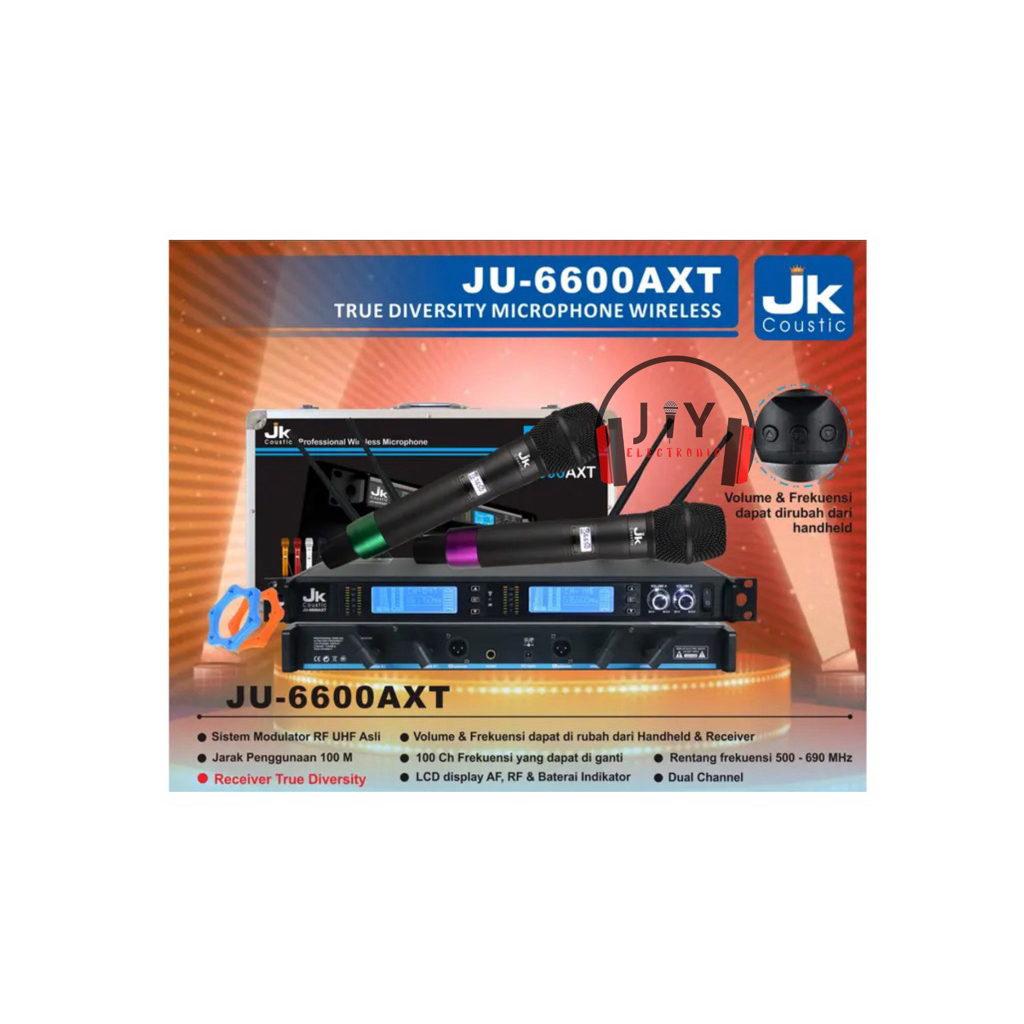 Mic Microphone Wireless JK Coustic JKCoustic JU-6600 AXT JU6600 AXT JU 6600 AXT HH