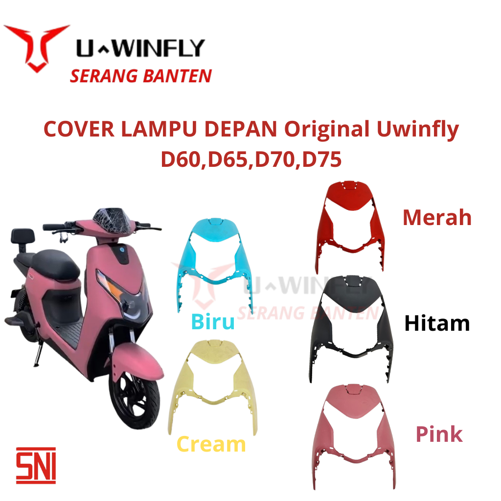 Cover Lampu Depan Sepeda Listrik Uwinfly D60/ D65/ D70/ D75 Original