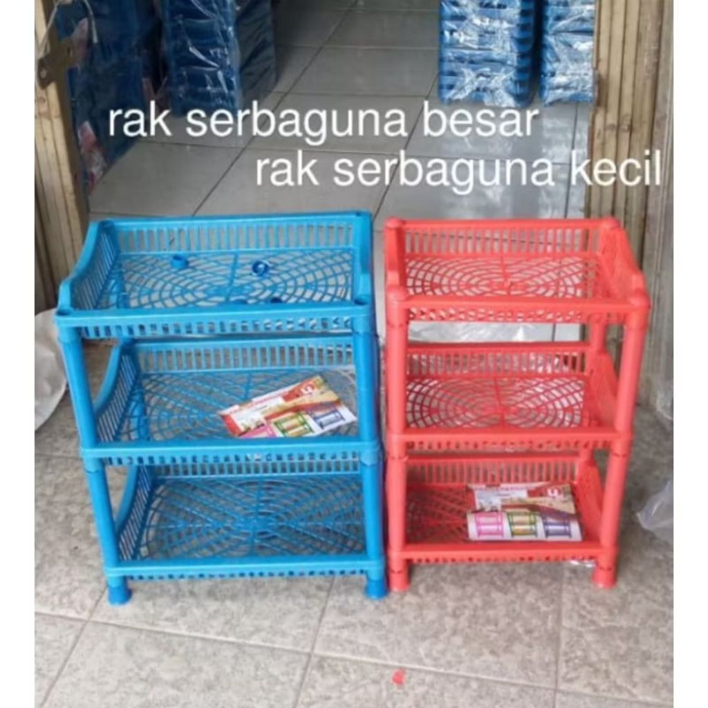 rak serbaguna susun 3 kecil dan besar/rak plastik susun 3 murah