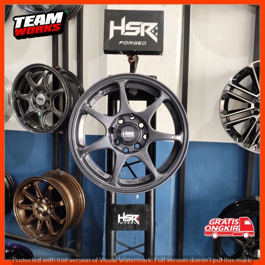VELG MOBIL RACING RING 14 COCOK BUAT SIGRA AVANZA RIO VELEK HSR SEBUNSUTA RING 14 LEBAR 6 ET36 GREY
