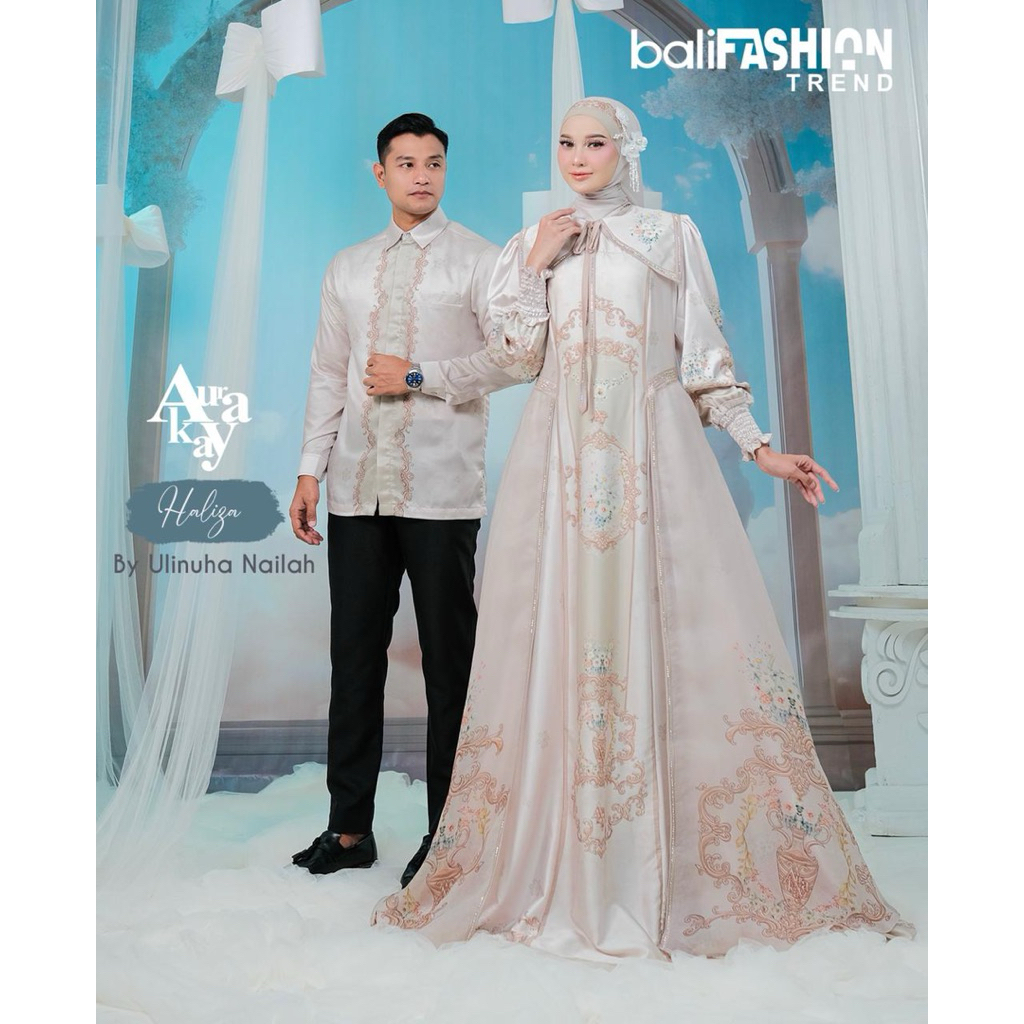 AURAKAY GAMIS DRESS HALIZA SET HIJAB 7637 ORI BY AURAKAY