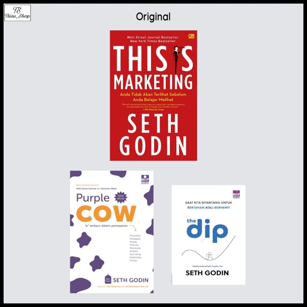 Buku This Is Marketing Purple Cow & The Dip By Seth Godin