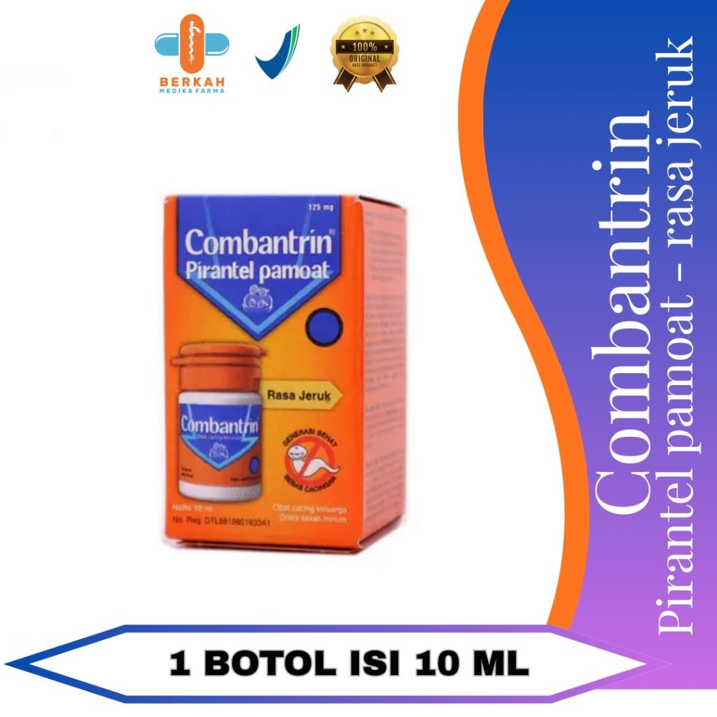 Combantrin Sirup 10 ml Obat Cacing Anak & Dewasa Pyrantel Pamoate