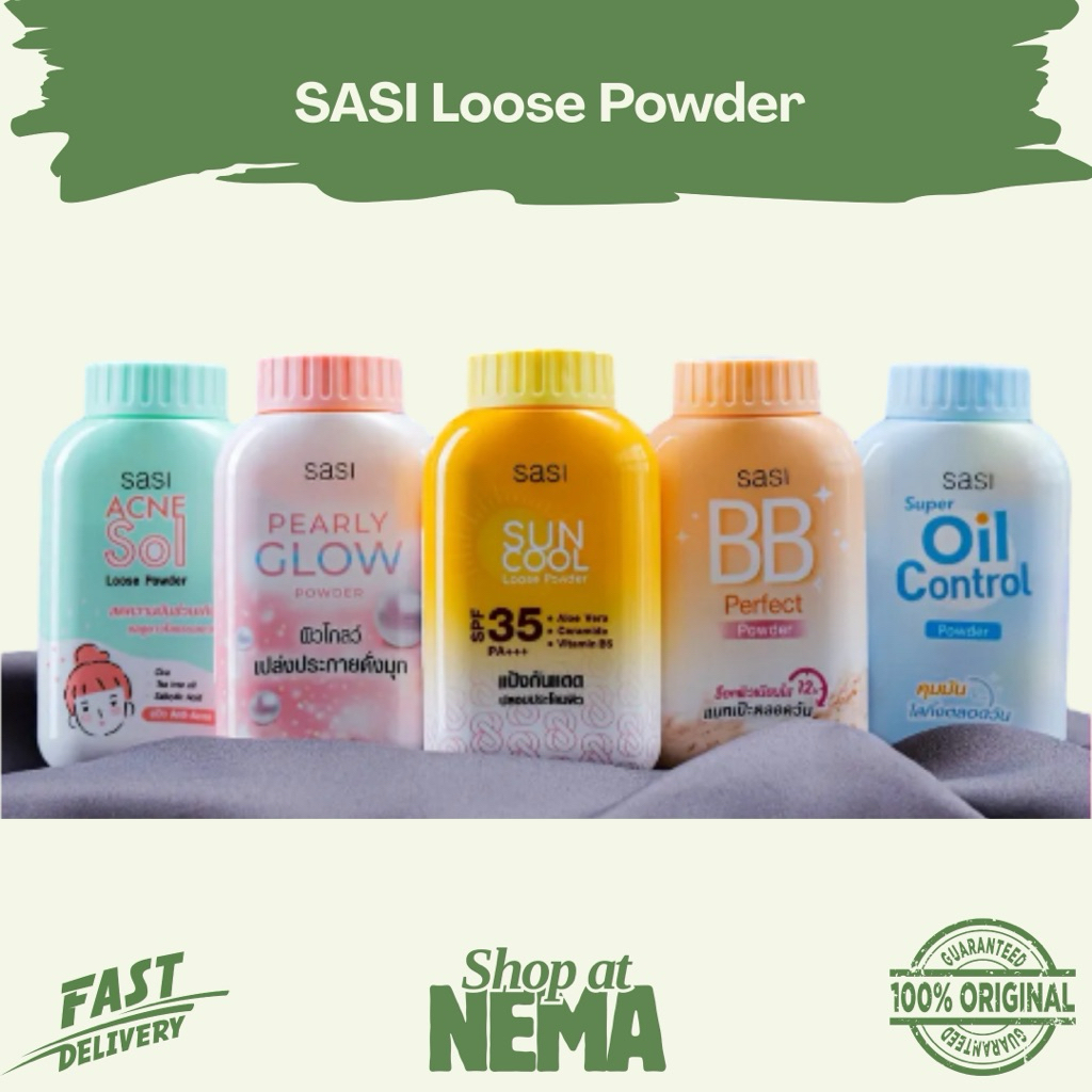[NEMA] Sasi Loose Powder / Bedak Tabur Oil Control / BB Perfect / Pearly Glow / Sun Cool / Acne Sol 
