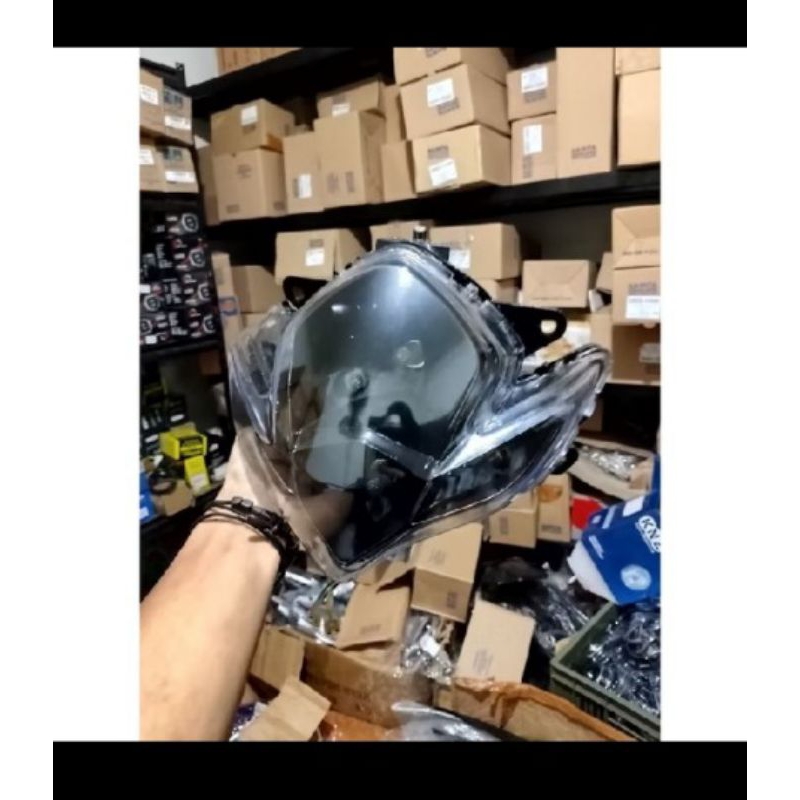 REFLEKTOR LAMPU DEPAN SATRIA FU BARONG TANPA FRAME CUSTOM HITAM GANTENG PLUSS BOCHLAM TINGGAL PASANG