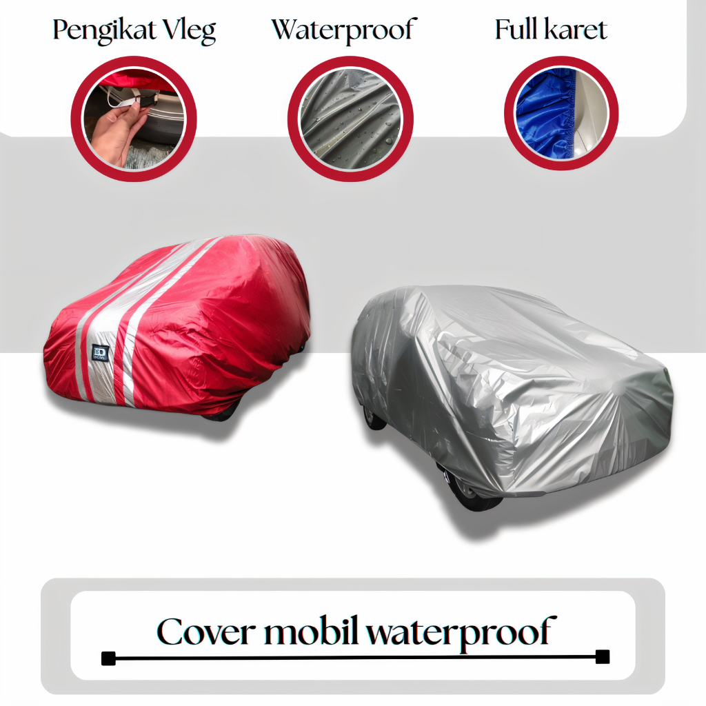 Cover Selimut Sarung Penutup Mobil Outdoor Indoor Waterproof 90% Body Mobil Anti Air Free Tali Vleg 