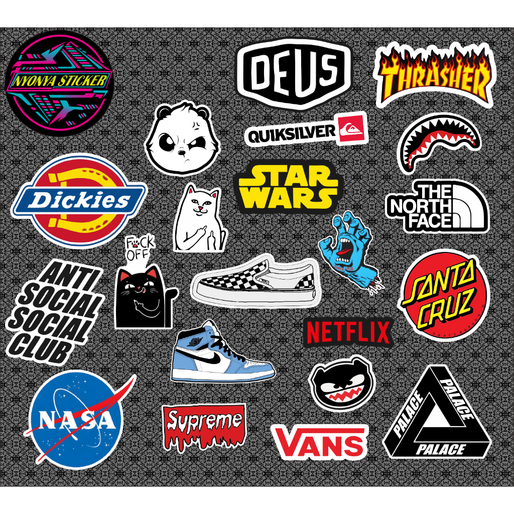 CUTTING Stiker Sticker Aesthetic logo brand Terkenal untuk laptop case tumbler stiker laptop