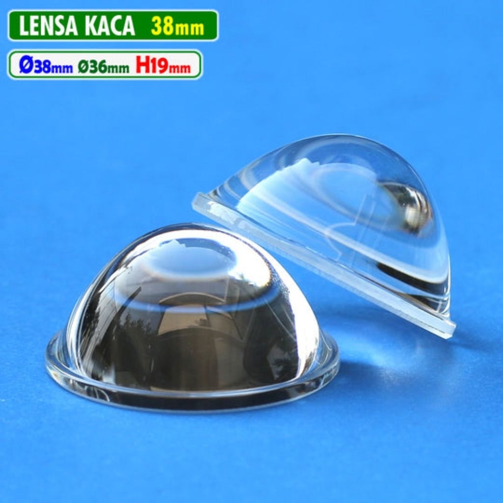 Lensa Kaca 38mm Cembung Datar H.19 ID.36mm 1.5 Inch LED Cree MCP Biled Projie 1.5" Lampu Sorot Temba