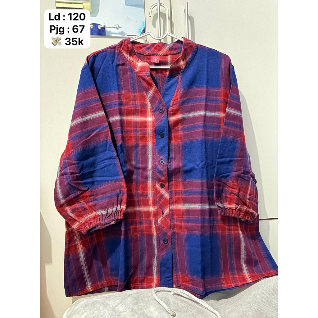 Preloved Blouse Tartan Oversize