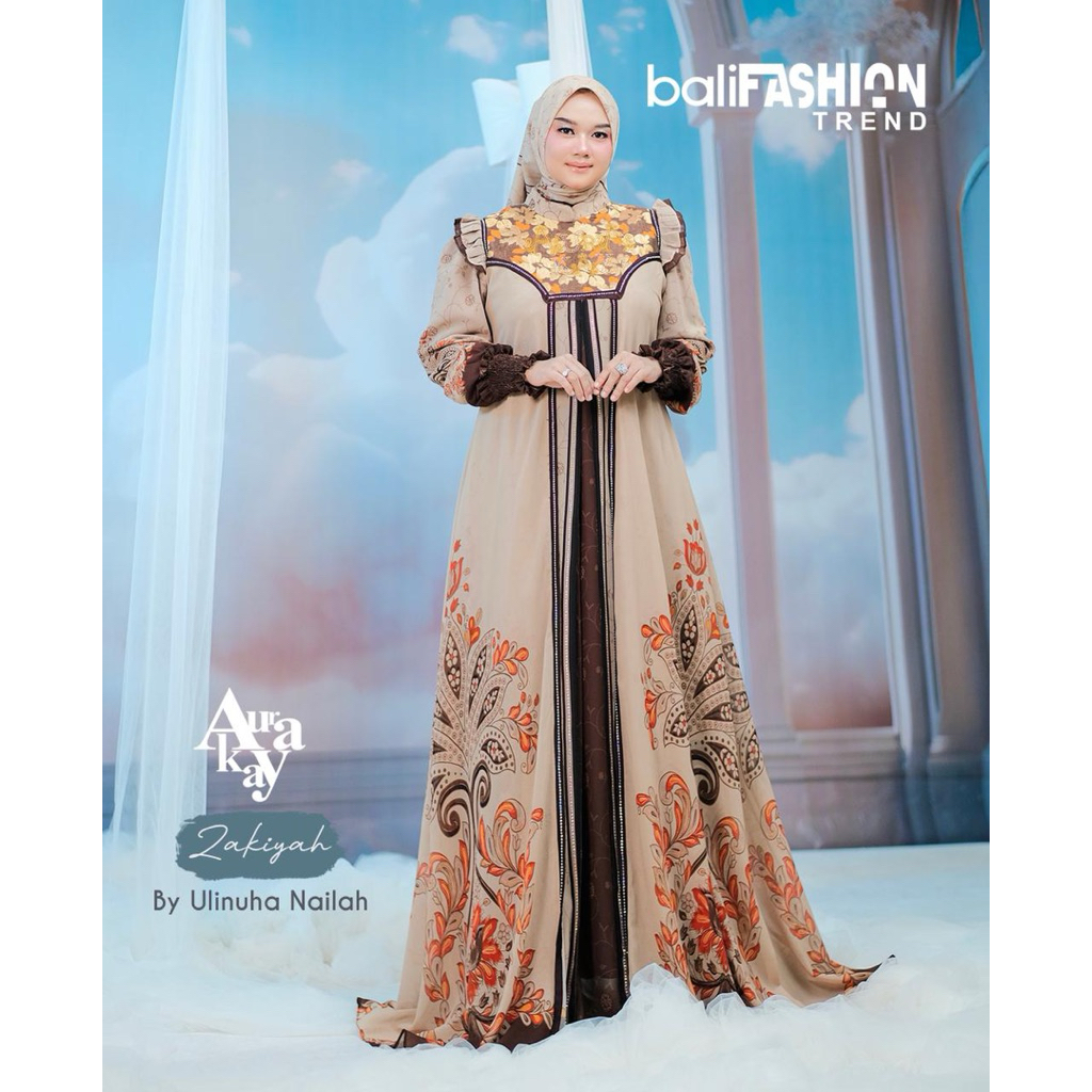 AURAKAY GAMIS DRESS ZAKIYAH SET HIJAB ORI BY AURAKAY