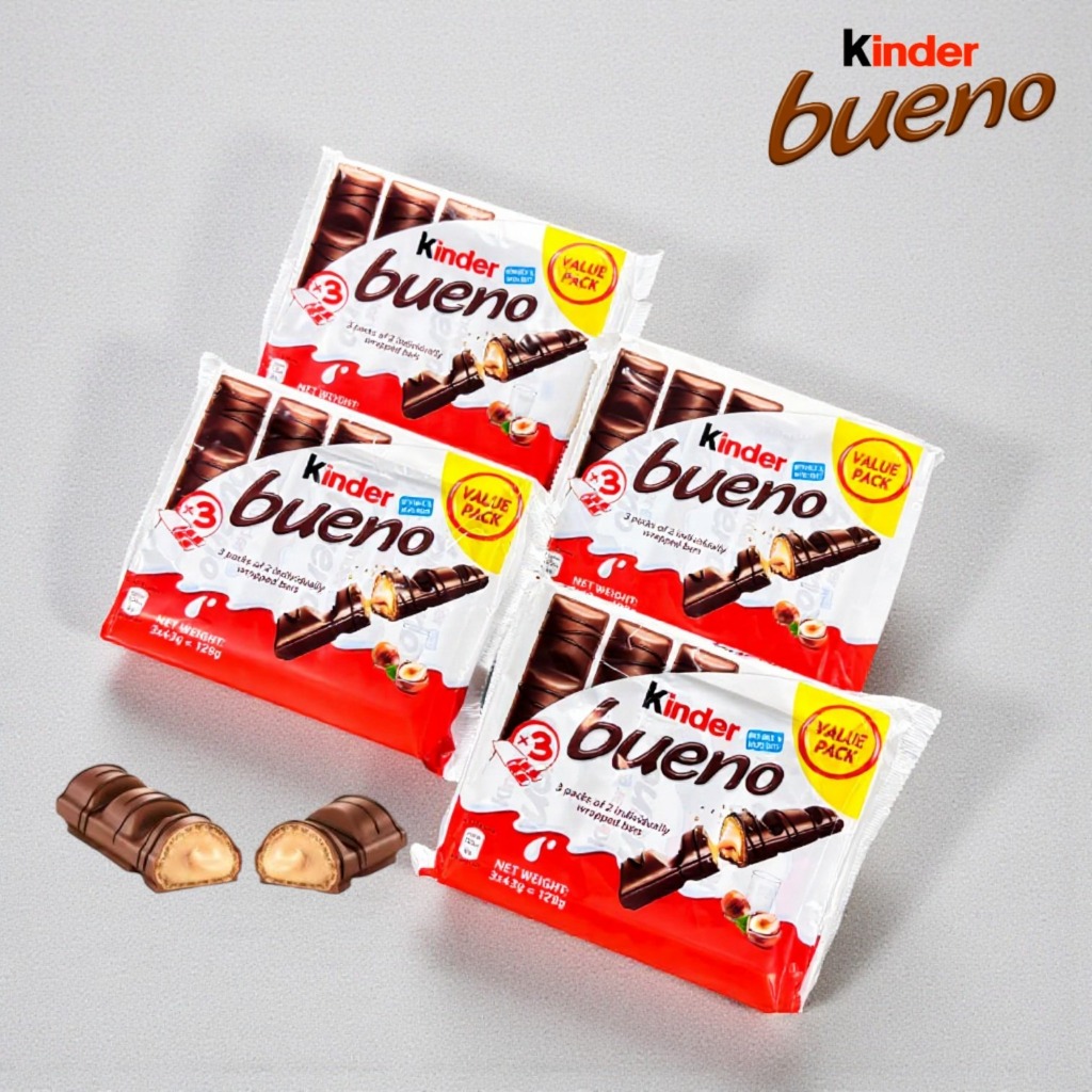 Kinder Bueno Wafer Chocolate White Value Pack 129g Milk Hazelnut
