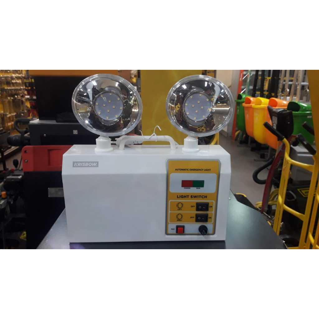 LAMPU KRISBOW EMERGENCY TWIN - Krisbow Emergency Lamp Twin Spot 2W White 10665951 - KRISBOW ORIGINAL