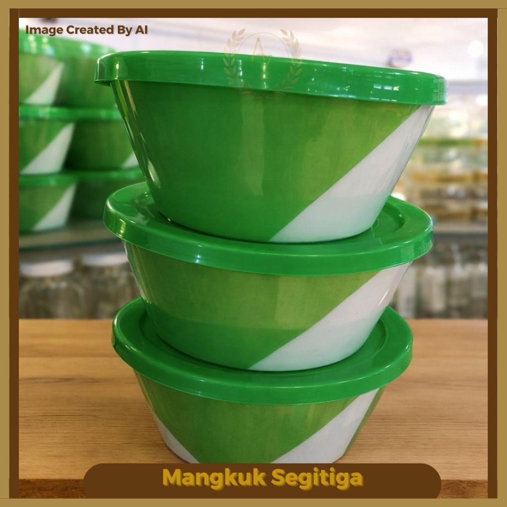 Mangkok Segitiga + Tutup Plastik 1-3pcs / Mangkok Murah Berkualitas/ Mangkok Hidangan/ Mangkok Makan