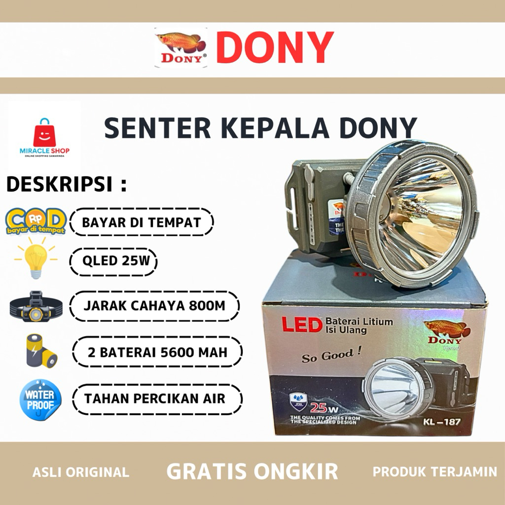 DONY Senter Kepala DONY Type KL-187 | LED 25 W