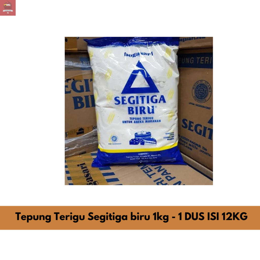 terigu segitiga biru 1kg - Tepung terigu segitiga biru 1 dus isi 12kg