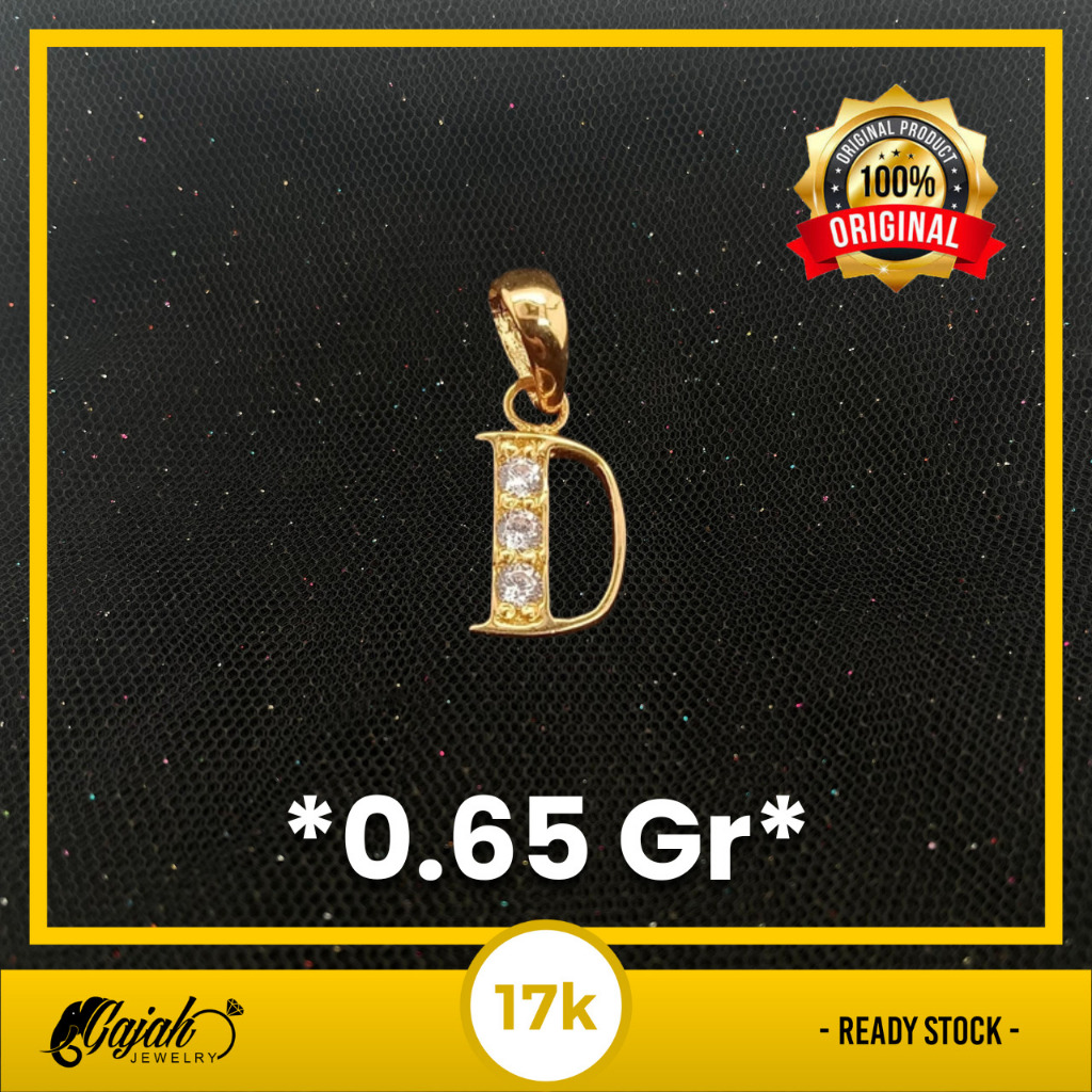 Liontin ABJAD Emas 17K - Toko Emas Gajah - 0.65 Gram 2263