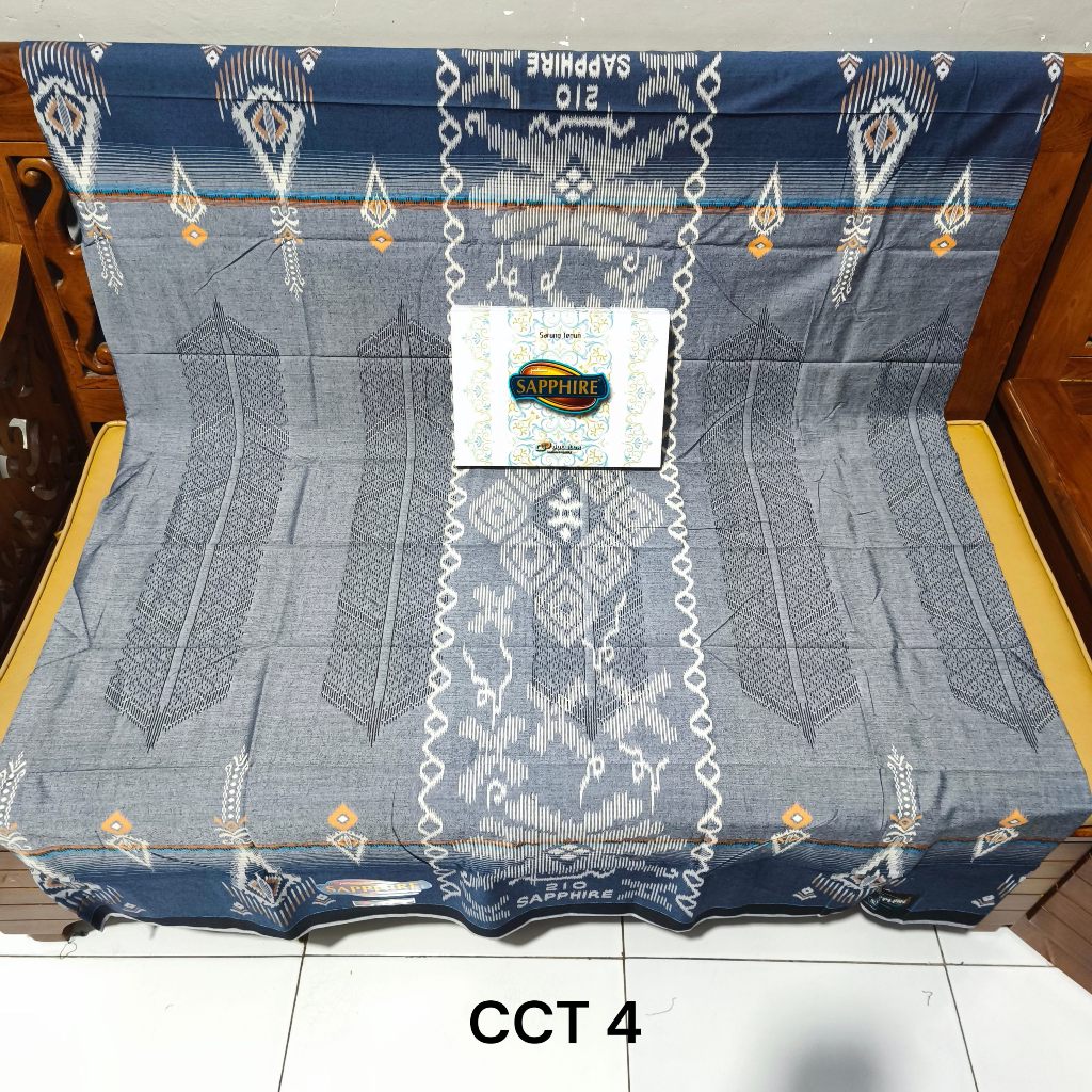 SARUNG SAPPHIRE POLOS KEMBANG & SONGKET TUMPAL KEMBANG