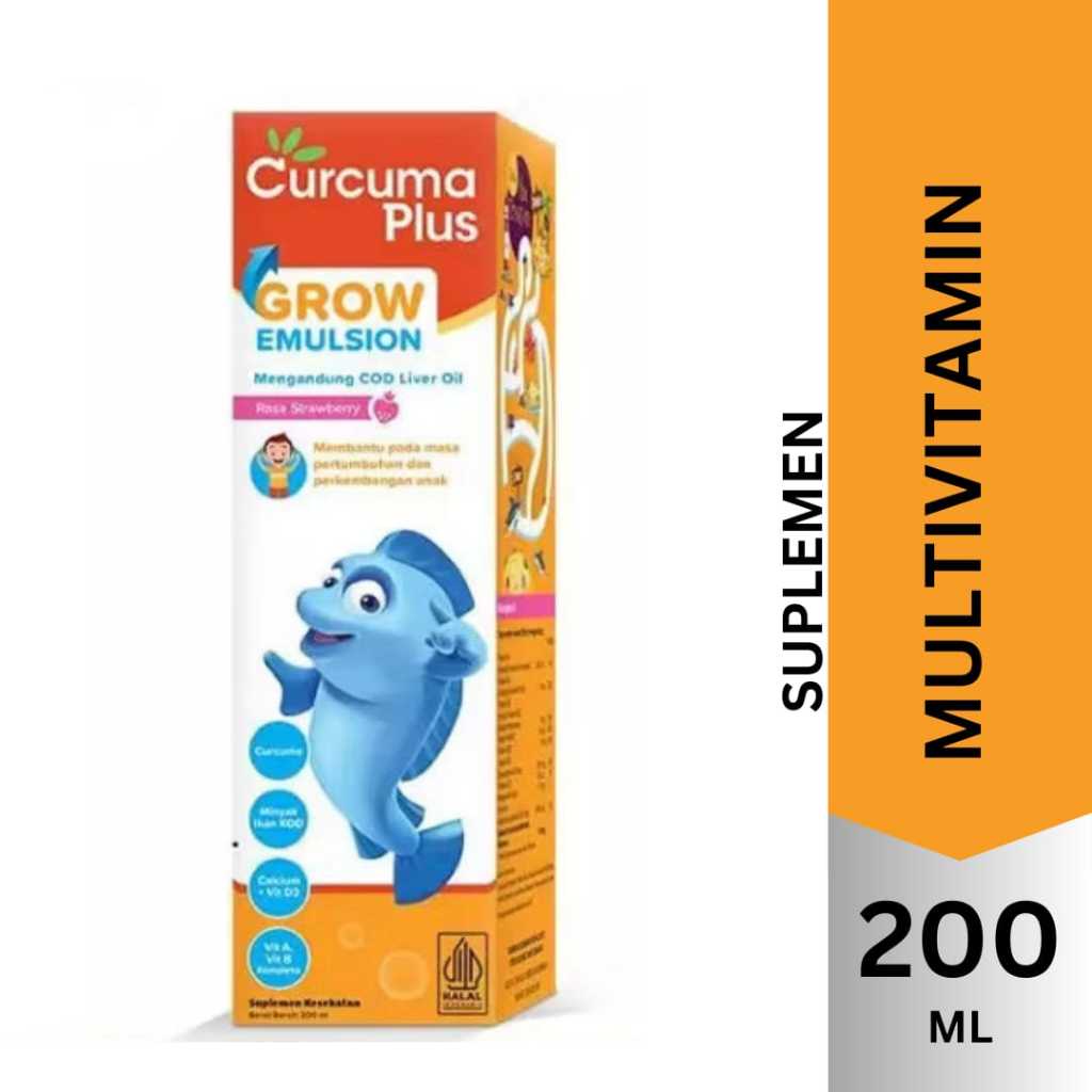 CURCUMA PLUS GROW Sirup - untuk Membantu Pertumbuhan Anak (200 ml) - VITAMIN PROMO